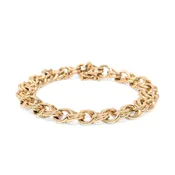 13K Gold Double Link 7.5" Charm Bracelet (38.36g)