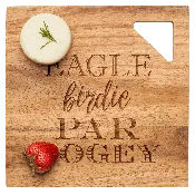 12X12" Acacia Square Eagle Birdie Par Bogey Board