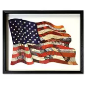 American Flag Framed 3D Collage Art