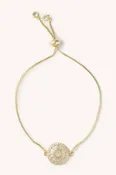 antique crystal slider - gold