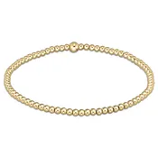 Classic Gold 2.5mm Beaded Bracelet Extends