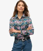 Sheer Sparkle Printed Blouse