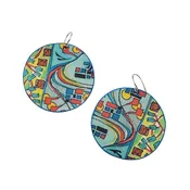 Abstract Pattern Watercolor Earrings