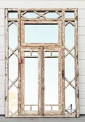 16 Pane Ornate Wooden Mirrored Rectangle Window