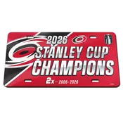 Carolina Hurricanes 2026 Stanley Cup Champions 2-Time Champions Acrylic License Plate