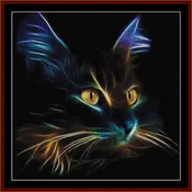 Abstract Cat pdf counted cross stitch pattern