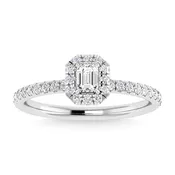 0.75 CT Emerald Cut Diamond Engagement Ring in 14K White Gold | Keyani Bridal Collection