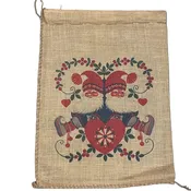 Burlap Gift Sack - Gnomes with Lapp boots