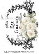 Decoupage Rice Paper Eau De Cologne Design 5371 – Vintage Floral Craft Paper for DIY Art & Decoration