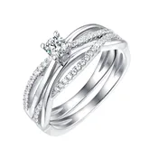 Beau Diamond Engagement Ring S201861A and Band Set S201861B