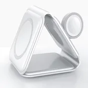 3‑in‑1 Magnetic Wireless Charger Fast Qi‑Certified Charging Pad for Phone, Watch & Earbuds