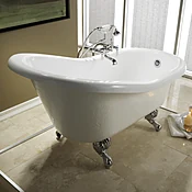 Barclay 60" Polished Brass Clawfoot Acrylic Tub — J&D Whirlpool Kitchen & Bath Outlet