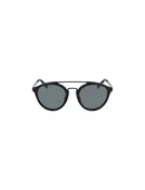 Black Round Double-Brow Bar Sunglasses