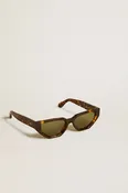 Rechteckige Sonnenbrille mit havannabraunem Gestell