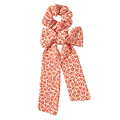 Animal Print Cotton Scrunchie in Tomato
