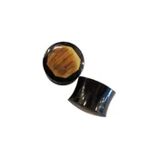 Black Horn Plugs with Octogon Mastodon Inalys (3/4") — KOLO BODY ARTS