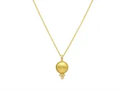 GURHAN Amulet 24K Gold Diamond Pendant Necklace, 10mm Round Dome