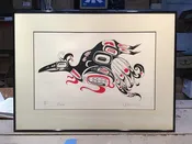 Framed Northwest Serigraph Print, "Raven", Petrovich Edition