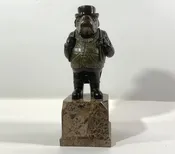 Dog in Hat and Topcoat Statue