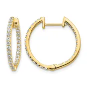 14k Gold Diamond Hinged Hoop Earrings