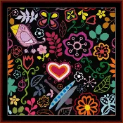 Abstract Floral Cartoon pdf counted cross stitch pattern