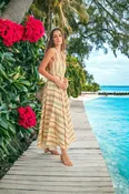 Alaina Forever Stripes Halter Dress
