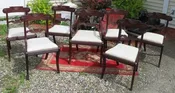 Regency, Set of 7, Philadelphia Mahogany Chairs with Slip Seats - Circa 1830 — Sir Richards Antiques & Fine Art Center ~ Est. 1971