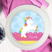 Cute Rainbow Pony Personalized Kids Bowl