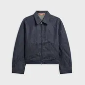 Acne Studios Branded Selvedge Denim Jacket - Indigo Blue