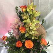 Double Cymbidium Orchid Spray Arrangement ARR013501