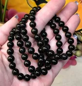 Black Tourmaline Gemstone Bracelet for Protection, Grounding & Banishing Negativity