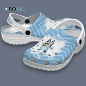 Custom Name Bluey Zigzag Paint Burst Classic Crocs