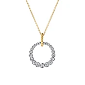 14K White  Yellow Gold Diamond Drop Necklace 20mm-Bujukan