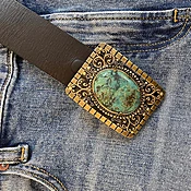 African Turquoise Belt Buckle