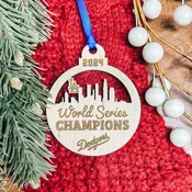 2024 M L B World Series Champions "Skyline" | Dodgers Christmas Ornament