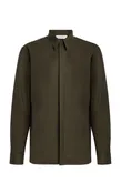 Abbe Shirt in Olive Wool Cashmere Flannel