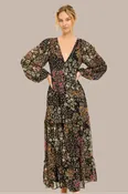 •AGATHA• semi-sheer long sleeve maxi dress