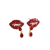 Bite Back Vampire Stud Earrings in Gold