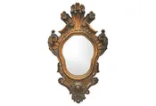 1930s Italian Carved Wood and Parcel-gilt Mirror