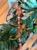 Belsnickel - 22” “Let Me Out!” Brass-Plated Bell Strap W/ Dog Bone Charm, Chestnut Leather