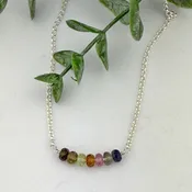 Rainbow Tourmaline Sterling Silver Necklace