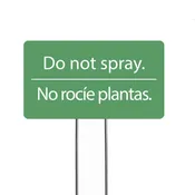 Do Not Spray bilingual garden sign