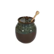 Handmade Ceramic Honey Pot With Stick/Dipper (Pot Dipper)