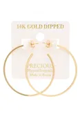 14K GOLD DIPPED HYPOALLERGENIC OPEN HOOP EARRING