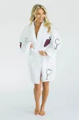 On Cloud Wine Applique Short Terry Loop Bathrobe