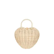 Heart Shaped Rattan Basket Purse - Straw