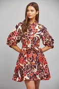 ABSTRACT FLORAL PRINT DRESS