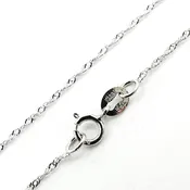 016G2SLMSIT2WG. 14K Solid White Gold Singapore Chain