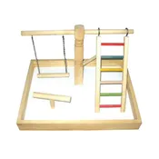 A&E Large Wood Table Top Bird Play Station 20 x 15 x 14 in