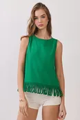 Fringe Hem Sleeveless Top